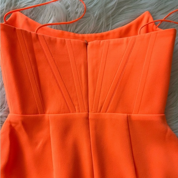 Alex Perry Caine Corset Stretch Crepe Mini Dress Orange - Picture 7 of 9